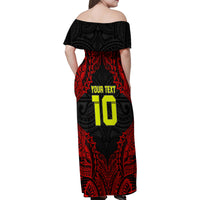 Custom Vitis Central Dabaris Rugby Family Matching Off Shoulder Maxi Dress and Hawaiian Shirt Papua New Guinea Polynesian Tattoo LT03 - Polynesian Pride