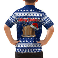 Tokelau Christmas Family Matching Off Shoulder Long Sleeve Dress and Hawaiian Shirt Santa Claus Tokelau Flag and Coat of Arms with Polynesian Pattern LT03 - Polynesian Pride