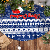 Tokelau Christmas Tree Skirt Santa Claus Tokelau Flag and Coat of Arms with Polynesian Pattern LT03 - Polynesian Pride