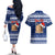 Personalised Tokelau Christmas Couples Matching Off The Shoulder Long Sleeve Dress and Hawaiian Shirt Santa Claus Tokelau Flag and Coat of Arms with Polynesian Pattern LT03 - Polynesian Pride