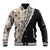 Tukenny Pattern Fijian War Clubs Mix Tapa Tribal Baseball Jacket LT03 Unisex Beige - Polynesian Pride