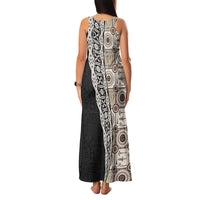 Tukenny Pattern Fijian War Clubs Mix Tapa Tribal Family Matching Tank Maxi Dress and Hawaiian Shirt LT03 - Polynesian Pride