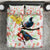 New Zealand Pohutukawa Tui Bird Bedding Set Kowhai Version LT03 White - Polynesian Pride