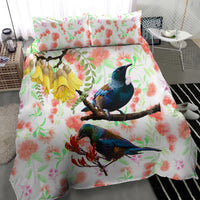 New Zealand Pohutukawa Tui Bird Bedding Set Kowhai Version LT03 - Polynesian Pride