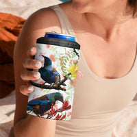 New Zealand Pohutukawa Tui Bird 4 in 1 Can Cooler Tumbler Kowhai Version