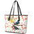 New Zealand Pohutukawa Tui Bird Leather Tote Bag Kowhai Version LT03 - Polynesian Pride