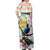 New Zealand Pohutukawa Tui Bird Off Shoulder Maxi Dress Kowhai Version LT03 - Polynesian Pride