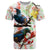 New Zealand Pohutukawa Tui Bird T Shirt Kowhai Version LT03 White - Polynesian Pride
