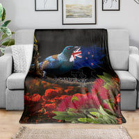 New Zealand ANZAC Day Blanket Pohutukawa Flower and Tui Bird LT03 - Polynesian Pride
