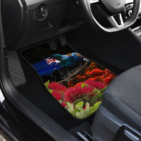 New Zealand ANZAC Day Car Mats Pohutukawa Flower and Tui Bird LT03 - Polynesian Pride