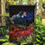 New Zealand ANZAC Day Garden Flag Pohutukawa Flower and Tui Bird LT03 Garden Flag Black - Polynesian Pride