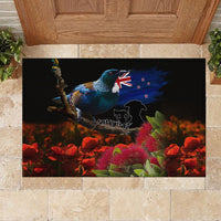 New Zealand ANZAC Day Rubber Doormat Pohutukawa Flower and Tui Bird LT03 - Polynesian Pride