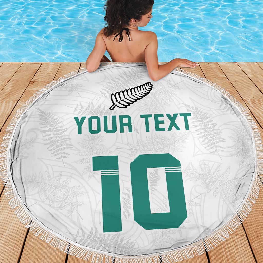 Custom New Zealand Football Beach Blanket Go All Silver Ferns - Towards World Cup 2026