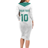 Custom New Zealand Football Family Matching Long Sleeve Bodycon Dress and Hawaiian Shirt Go All Silver Ferns - Towards World Cup 2026