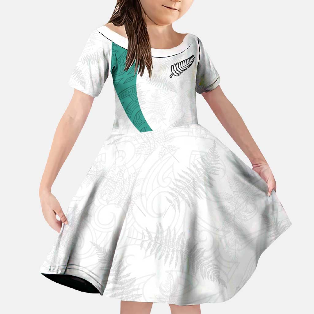 Custom New Zealand Football Family Matching Short Sleeve Bodycon Dress and Hawaiian Shirt Go All Silver Ferns - Towards World Cup 2026