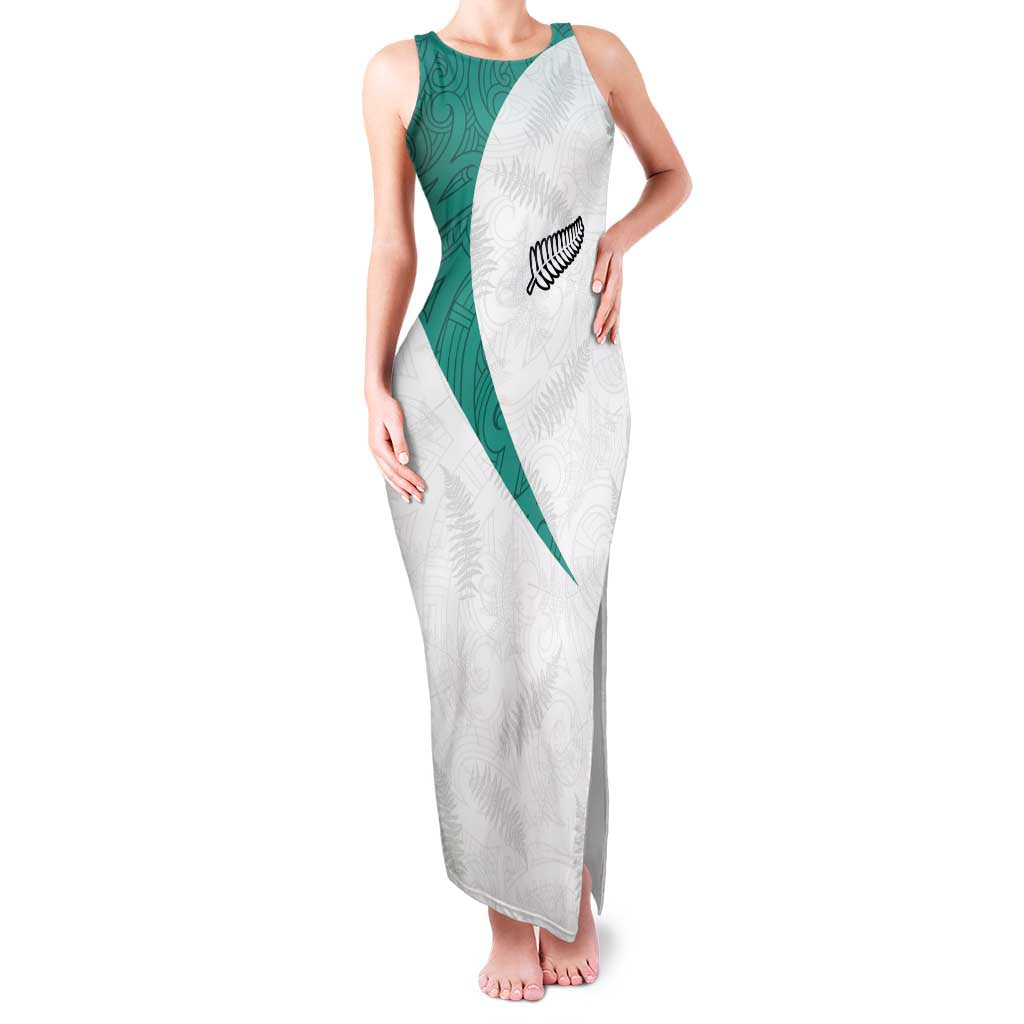 Custom New Zealand Football Family Matching Tank Maxi Dress and Hawaiian Shirt Go All Silver Ferns - Towards World Cup 2026