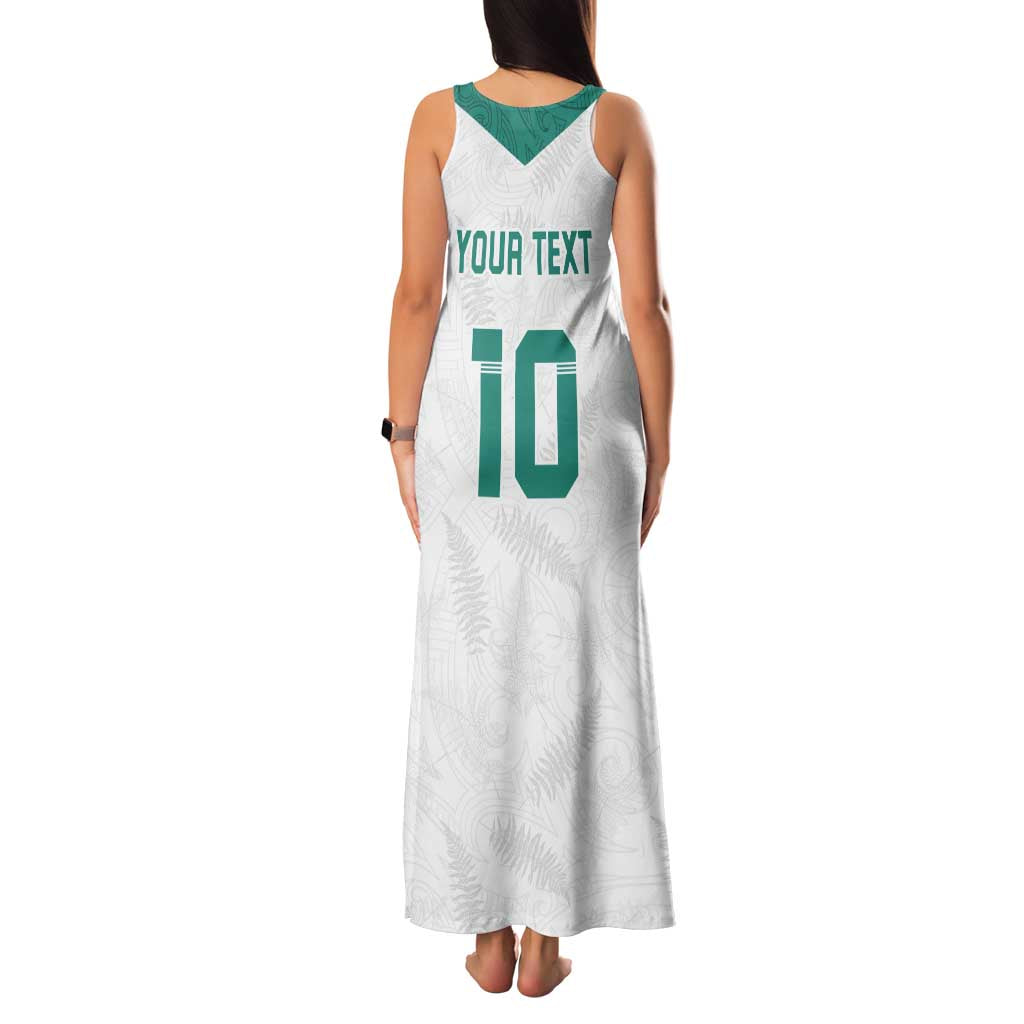 Custom New Zealand Football Family Matching Tank Maxi Dress and Hawaiian Shirt Go All Silver Ferns - Towards World Cup 2026