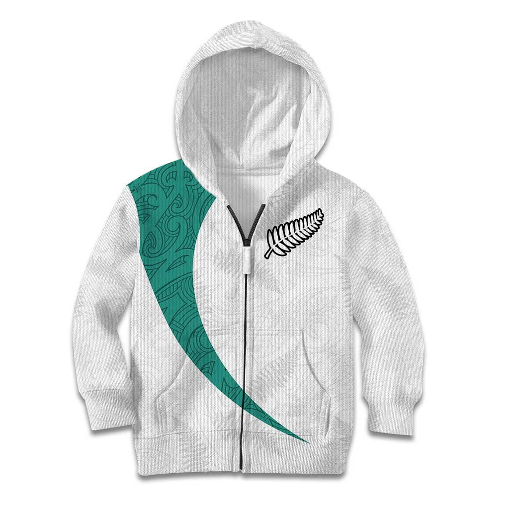 Custom New Zealand Football Kid Hoodie Go All Silver Ferns - Towards World Cup 2026