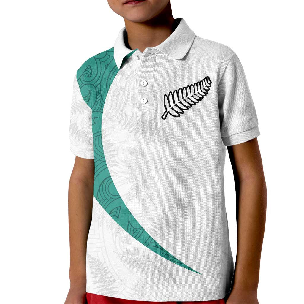 Custom New Zealand Football Kid Polo Shirt Go All Silver Ferns - Towards World Cup 2026