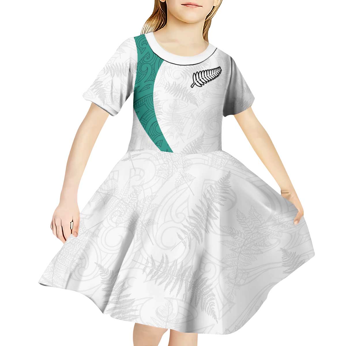 Custom New Zealand Football Kid Short Sleeve Dress Go All Silver Ferns - Towards World Cup 2026