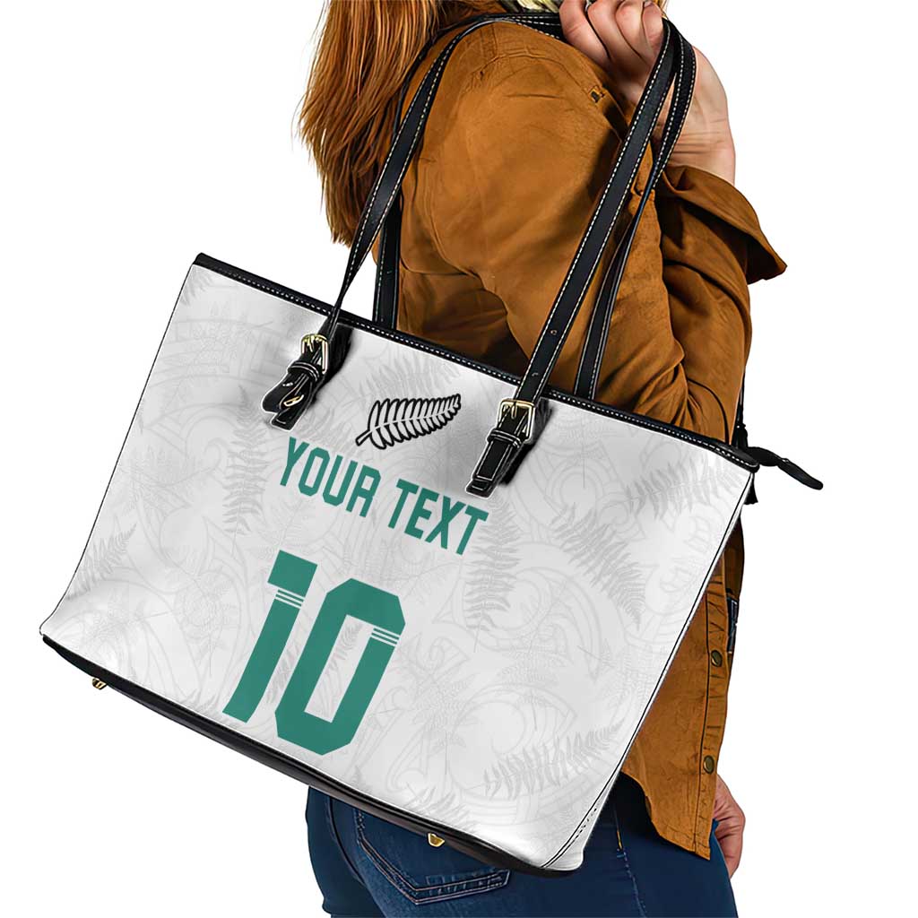 Custom New Zealand Football Leather Tote Bag Go All Silver Ferns - Towards World Cup 2026