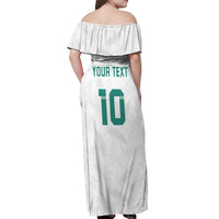 Custom New Zealand Football Off Shoulder Maxi Dress Go All Silver Ferns - Towards World Cup 2026