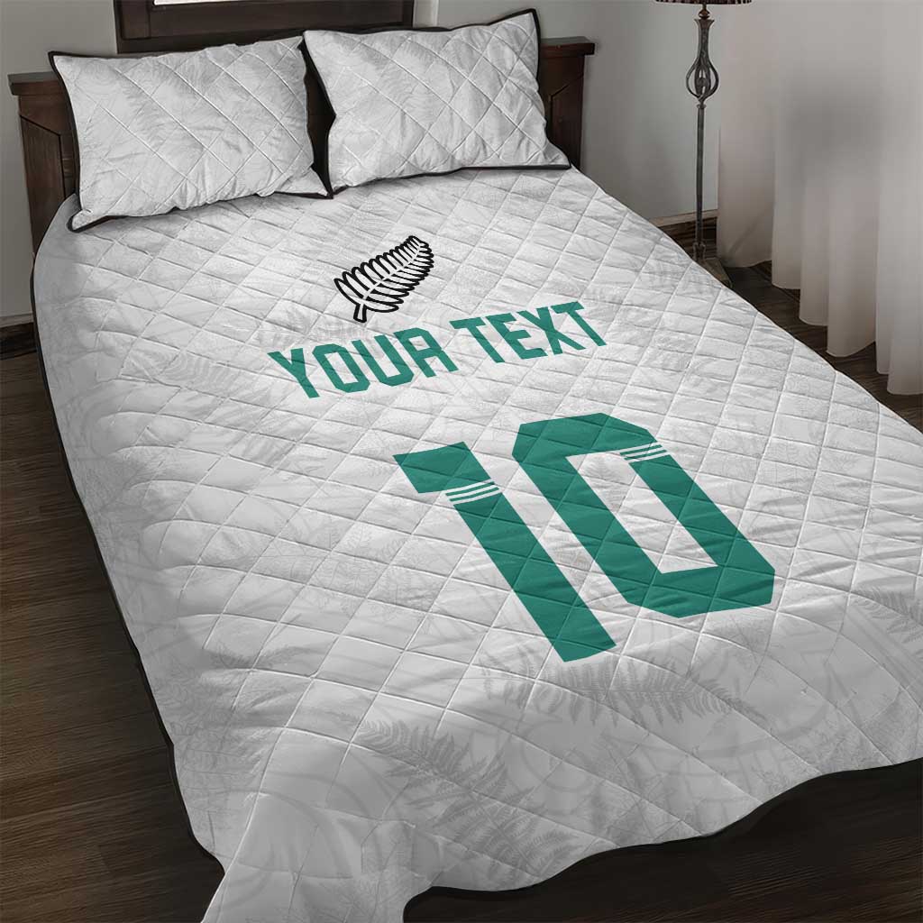 Custom New Zealand Football Quilt Bed Set Go All Silver Ferns - Towards World Cup 2026