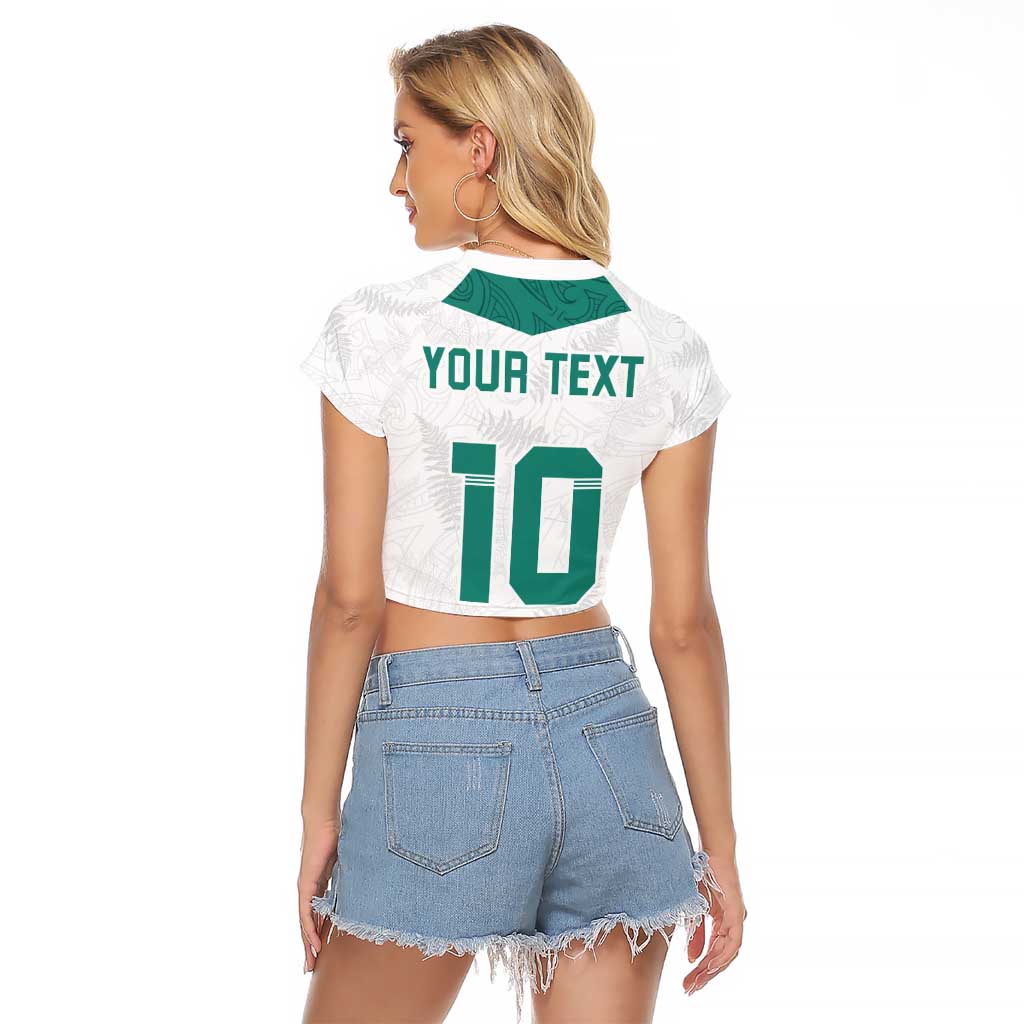 Custom New Zealand Football Raglan Cropped T Shirt Go All Silver Ferns - Towards World Cup 2026