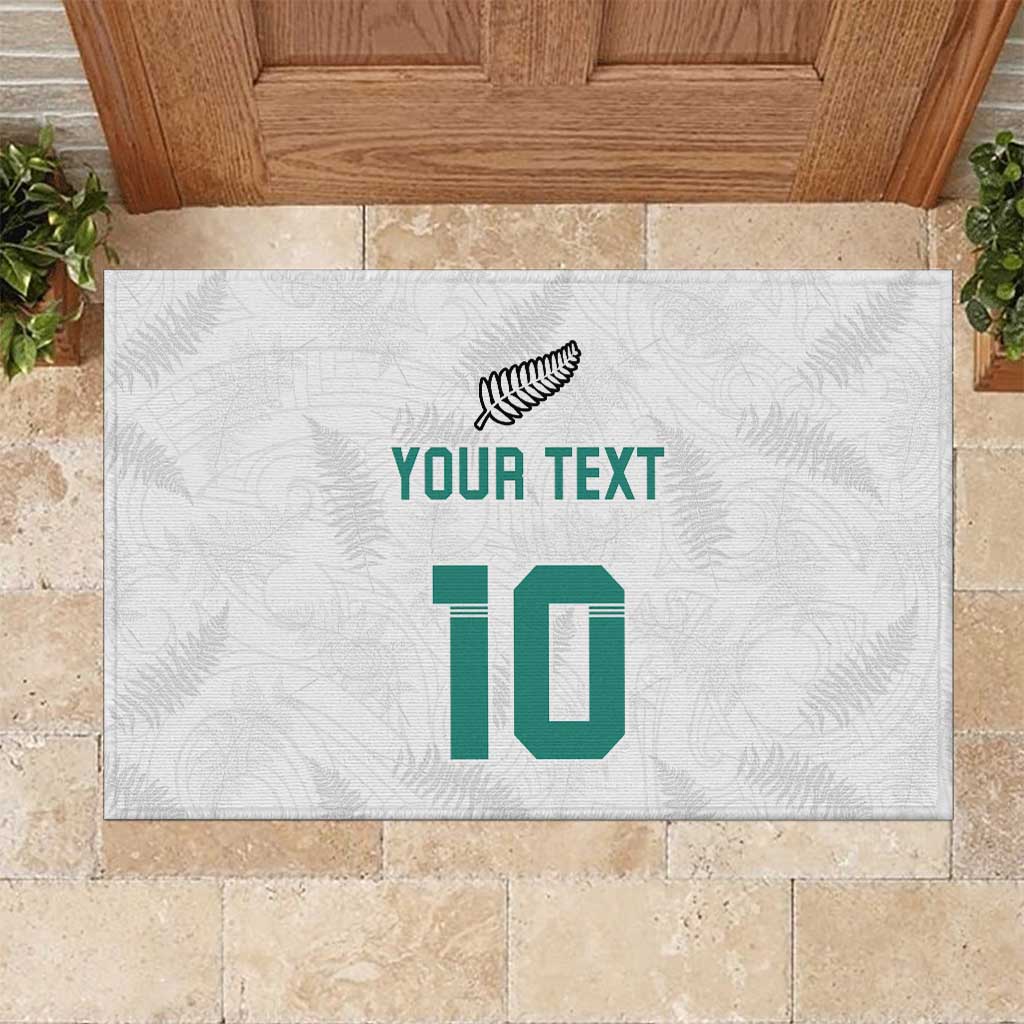Custom New Zealand Football Rubber Doormat Go All Silver Ferns - Towards World Cup 2026
