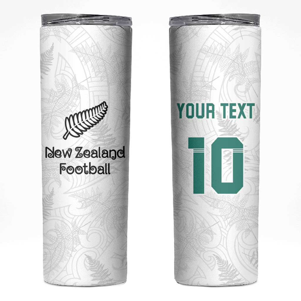 Custom New Zealand Football Skinny Tumbler Go All Silver Ferns - Towards World Cup 2026
