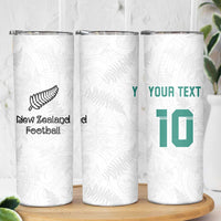 Custom New Zealand Football Skinny Tumbler Go All Silver Ferns - Towards World Cup 2026