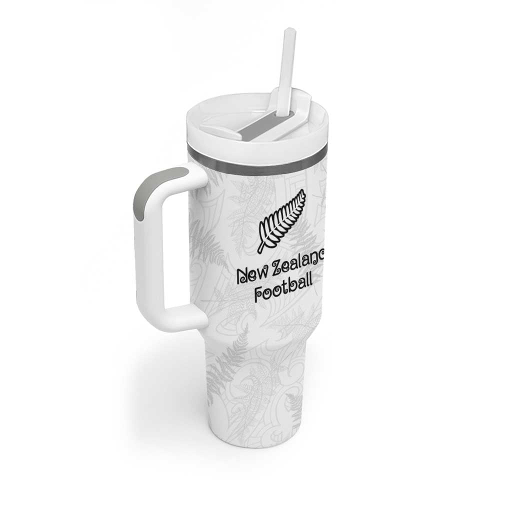 Custom New Zealand Football Tumbler With Handle Go All Silver Ferns - Towards World Cup 2026