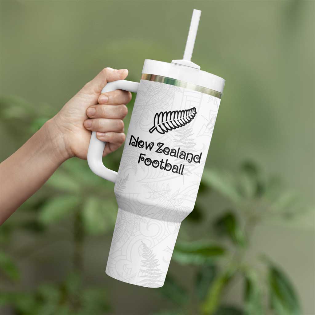 Custom New Zealand Football Tumbler With Handle Go All Silver Ferns - Towards World Cup 2026