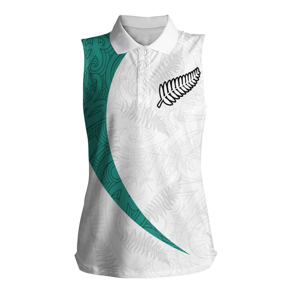 Custom New Zealand Football Women Sleeveless Polo Shirt Go All Silver Ferns - Towards World Cup 2026