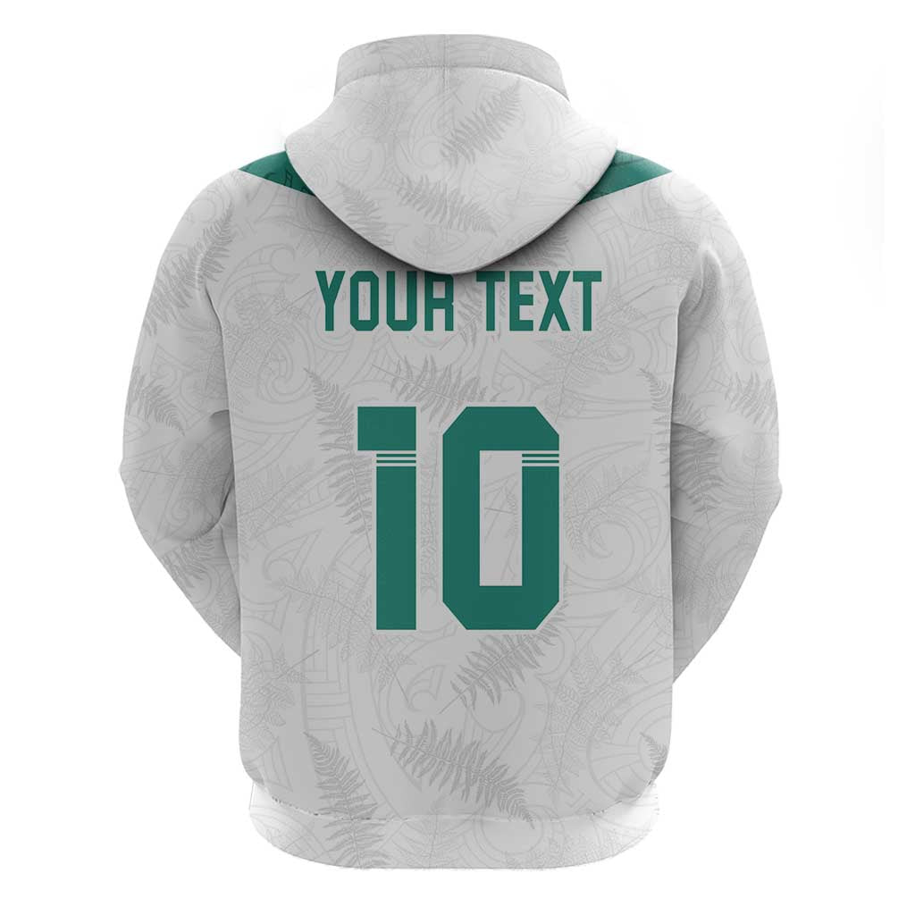 Custom New Zealand Football Zip Hoodie Go All Silver Ferns - Towards World Cup 2026