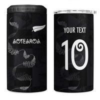 Custom New Zealand Rugby 4 in 1 Can Cooler Tumbler All Silver Ferns Blacks