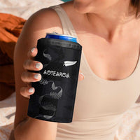 Custom New Zealand Rugby 4 in 1 Can Cooler Tumbler All Silver Ferns Blacks