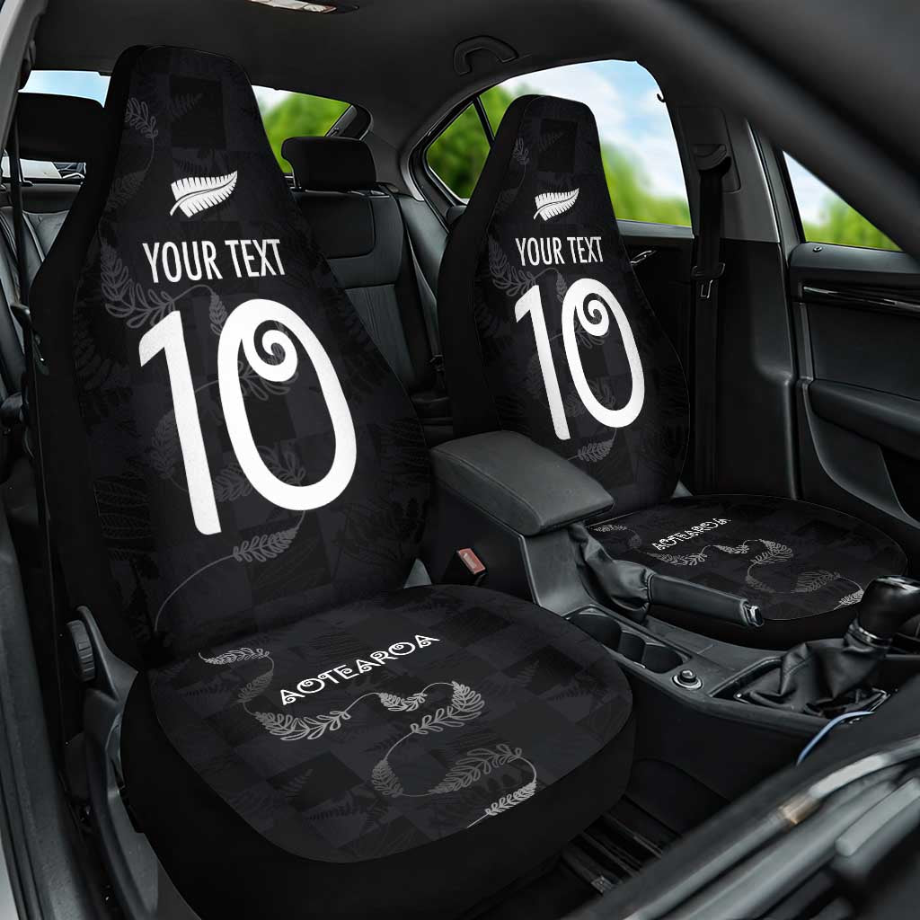 Custom New Zealand Rugby Car Seat Cover All Silver Ferns Blacks