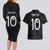 Custom New Zealand Rugby Couples Matching Long Sleeve Bodycon Dress and Hawaiian Shirt All Silver Ferns Blacks