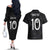 Custom New Zealand Rugby Couples Matching Off The Shoulder Long Sleeve Dress and Hawaiian Shirt All Silver Ferns Blacks