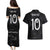 Custom New Zealand Rugby Couples Matching Puletasi and Hawaiian Shirt All Silver Ferns Blacks