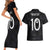 Custom New Zealand Rugby Couples Matching Short Sleeve Bodycon Dress and Hawaiian Shirt All Silver Ferns Blacks
