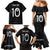 Custom New Zealand Rugby Family Matching Mermaid Dress and Hawaiian Shirt All Silver Ferns Blacks