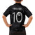 Custom New Zealand Rugby Family Matching Off The Shoulder Long Sleeve Dress and Hawaiian Shirt All Silver Ferns Blacks
