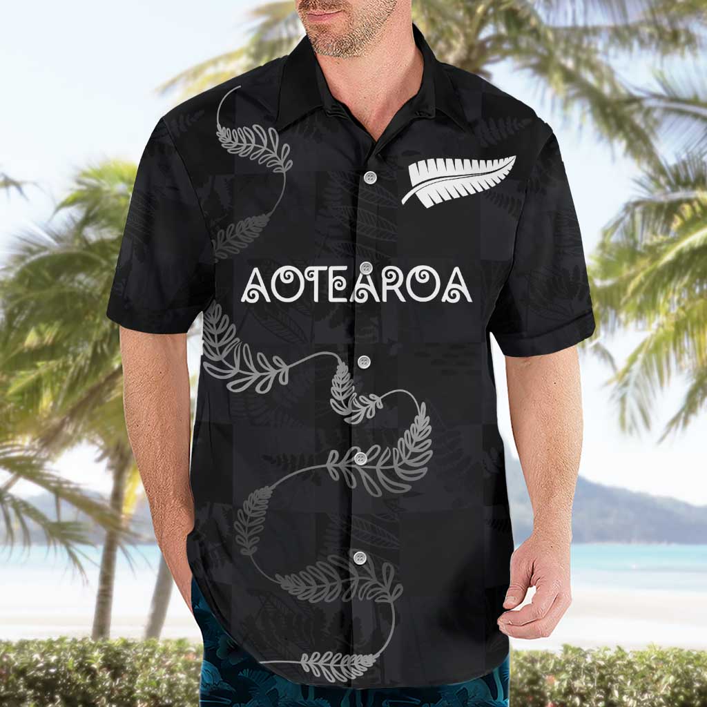 Custom New Zealand Rugby Hawaiian Shirt All Silver Ferns Blacks