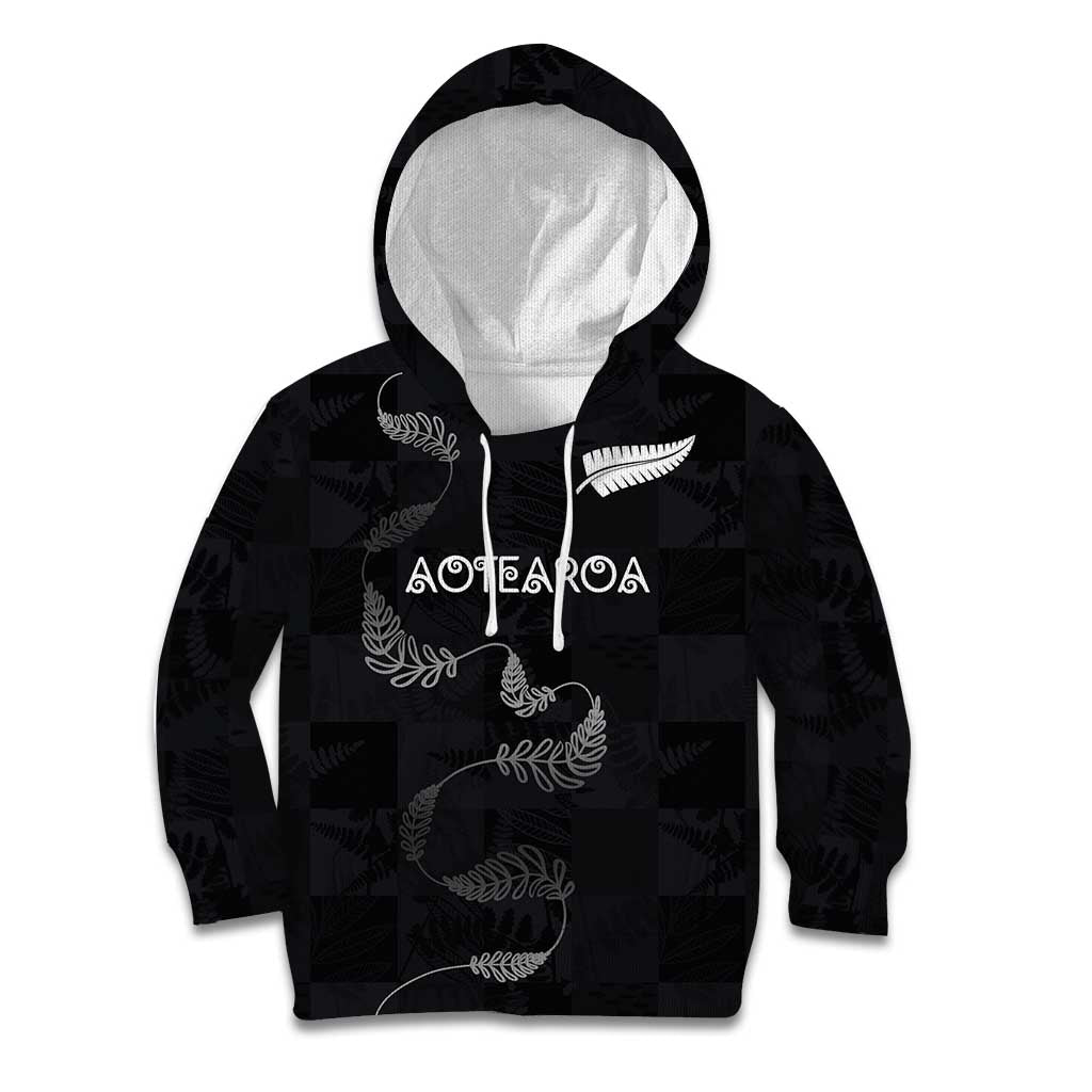 Custom New Zealand Rugby Kid Hoodie All Silver Ferns Blacks