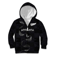Custom New Zealand Rugby Kid Hoodie All Silver Ferns Blacks