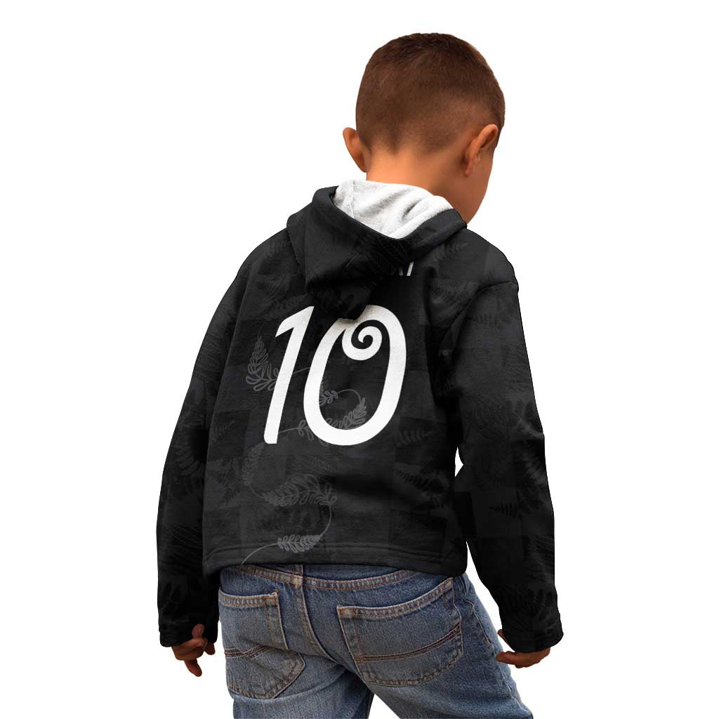 Custom New Zealand Rugby Kid Hoodie All Silver Ferns Blacks