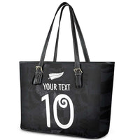 Custom New Zealand Rugby Leather Tote Bag All Silver Ferns Blacks