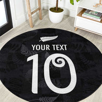Custom New Zealand Rugby Round Carpet All Silver Ferns Blacks